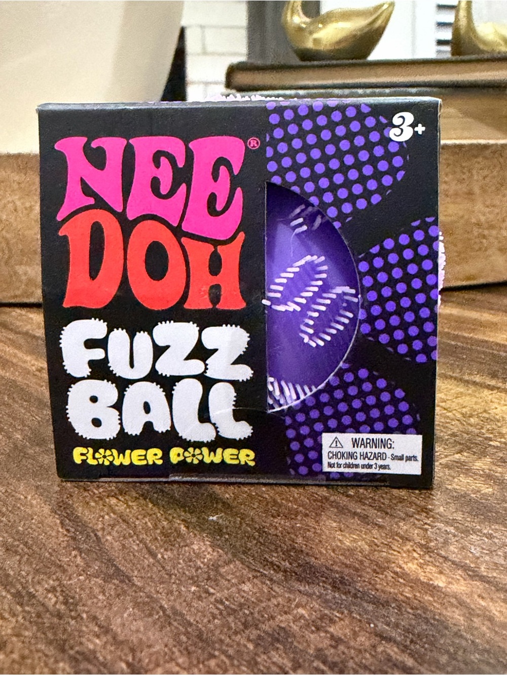 Brand New NeeDoh Fuzz Ball Velvet Squeeze Purple Sensory Toy NIB